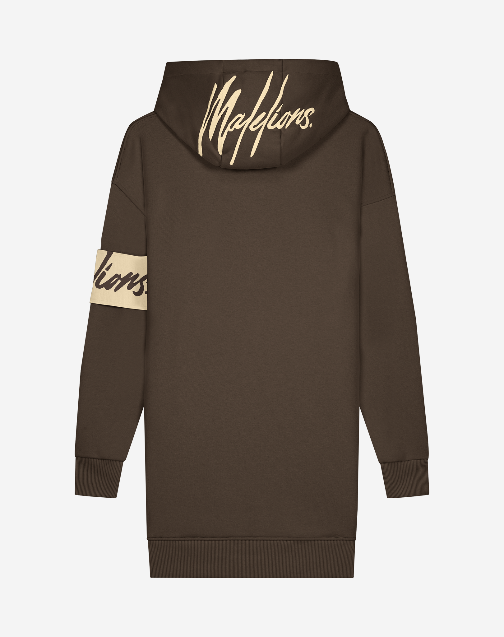 Malelions Dames Captain Hoodie Dress Bruin - Taupe