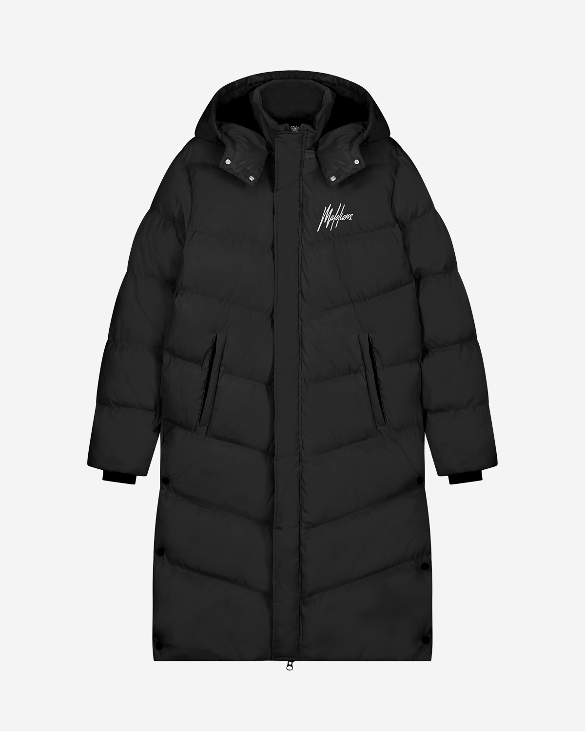 Malelions Dames Diagonal Brand Coat Zwart