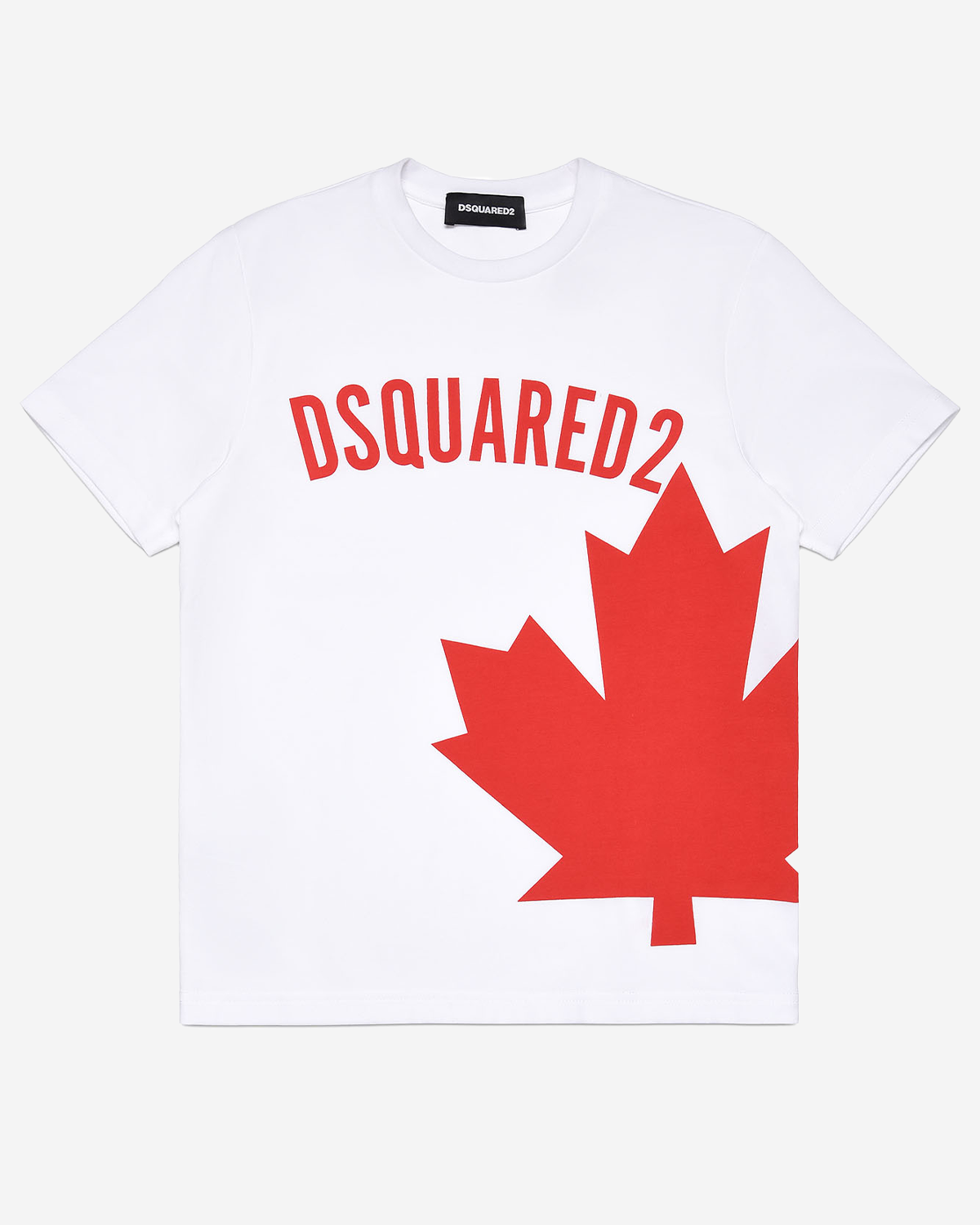 Dsquared2 Junior Logo Flag T-shirt Wit - Rood