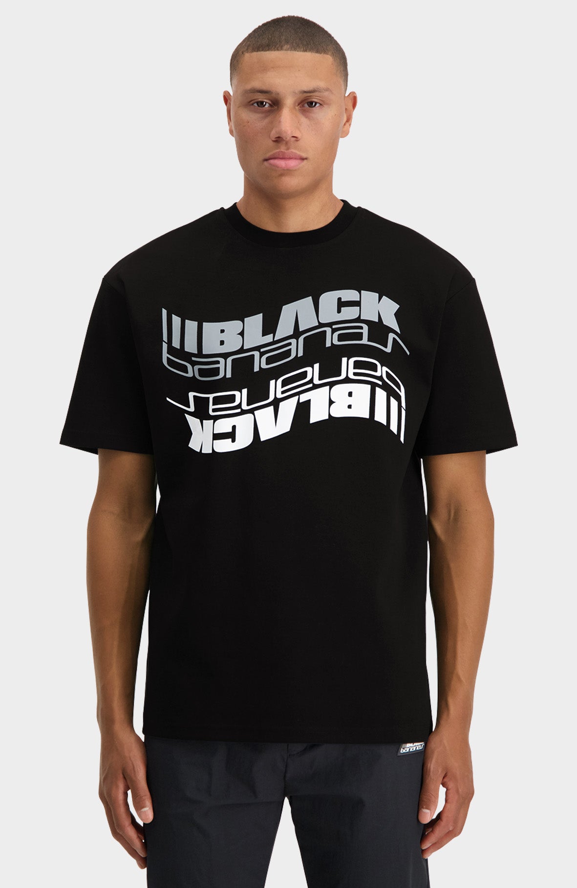 Black Bananas Timewave T-shirt Zwart - Grijs
