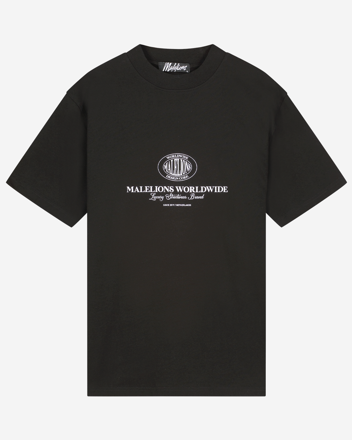 Malelions Oversized Worldwide T-shirt Zwart - Wit