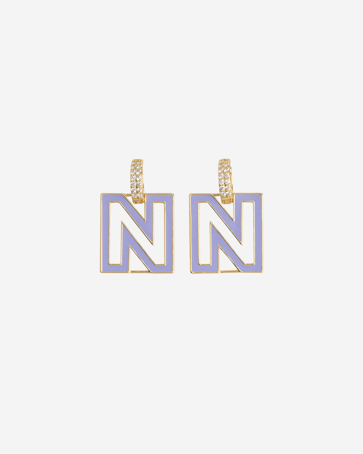 Nikkie Candy Logo Strass Earrings Lilac