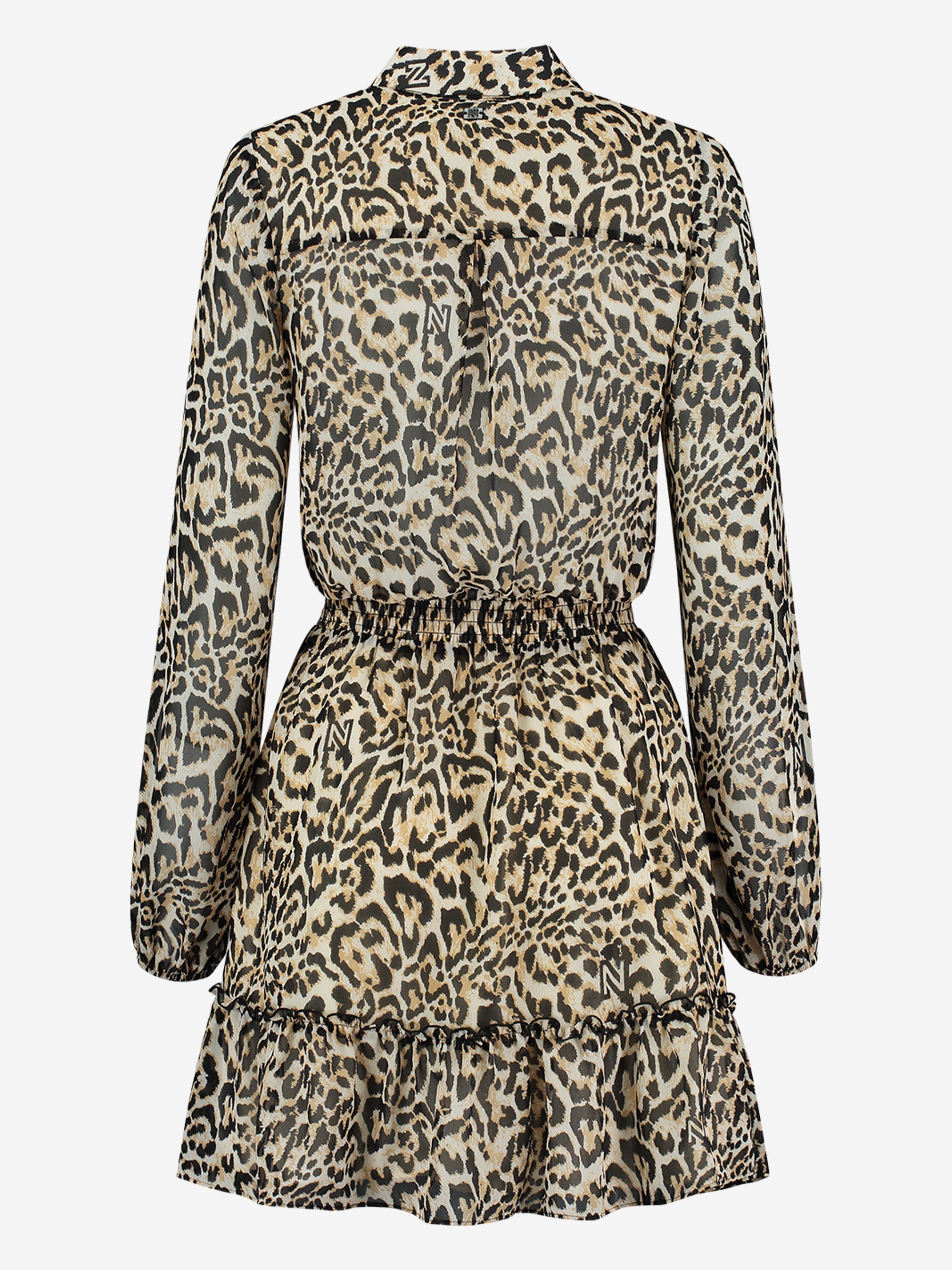 Nikkie Snow Leopard Dress Creme - Zwart