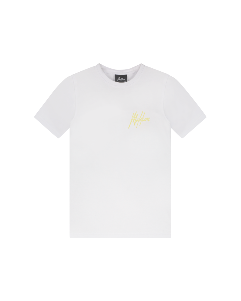 Malelions Junior Wave Graphic T-shirt Wit - Lime